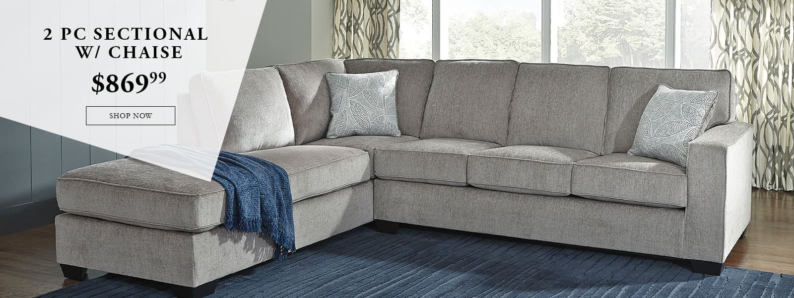 2 pc sectional w/ chaise $869.99